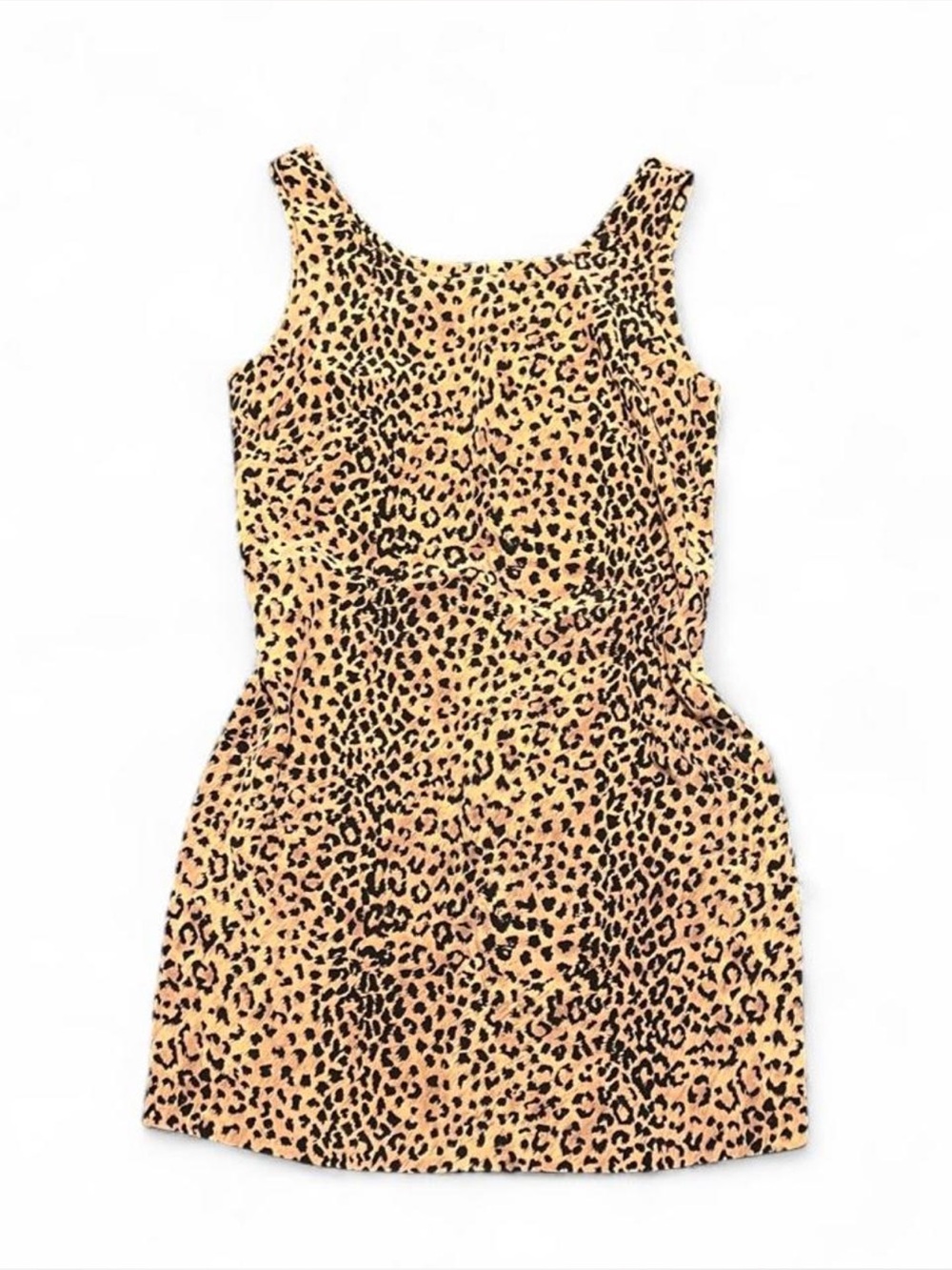 Vintage 90s Retro Cheetah 100% Silk Dress